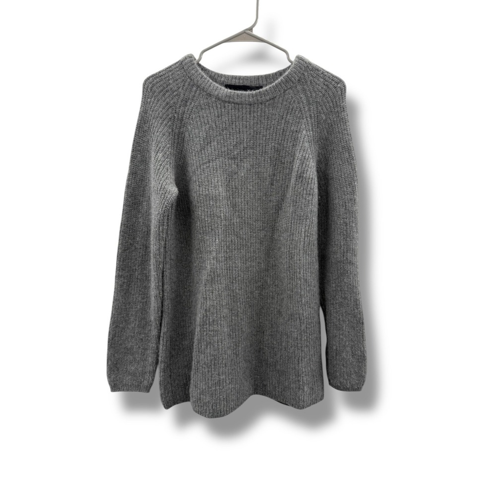 Jenni Kayne Cashmere Sweater Size Medium Gray 100% Women's Long Sleeve Luxe Cozy